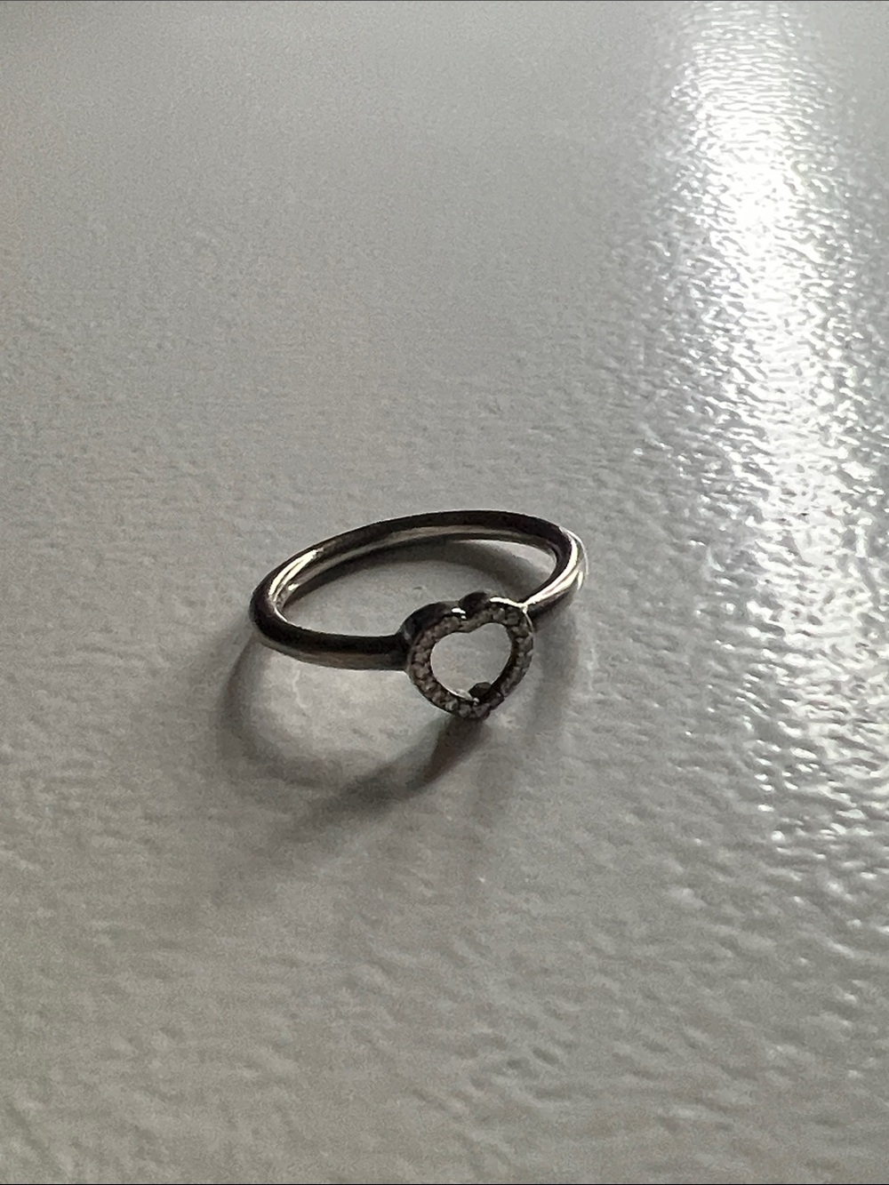 Authentic Pandora Delicate Heart Outline Ring in Silver
